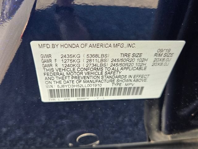 2020 Acura MDX w/Technology Pkg